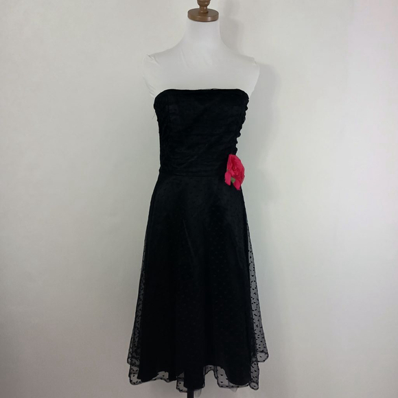 Scott McClintock Dresses & Skirts - Vintage 90s Scott McClintock Black Floral Mini Dress Size 8